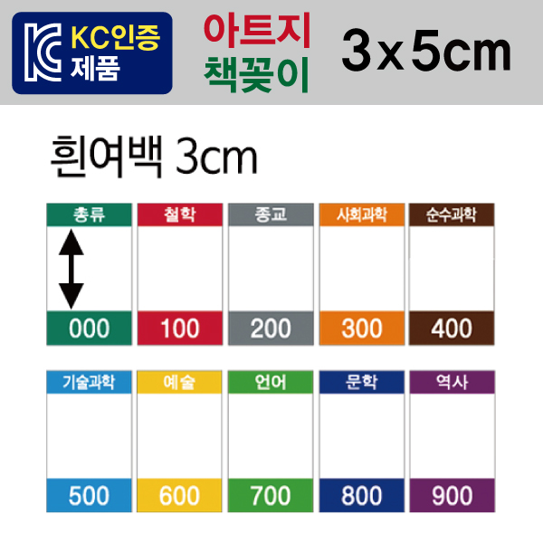 숫자띠라벨(책꽂이/아트지)[3x5] 1장(20개) 아트지