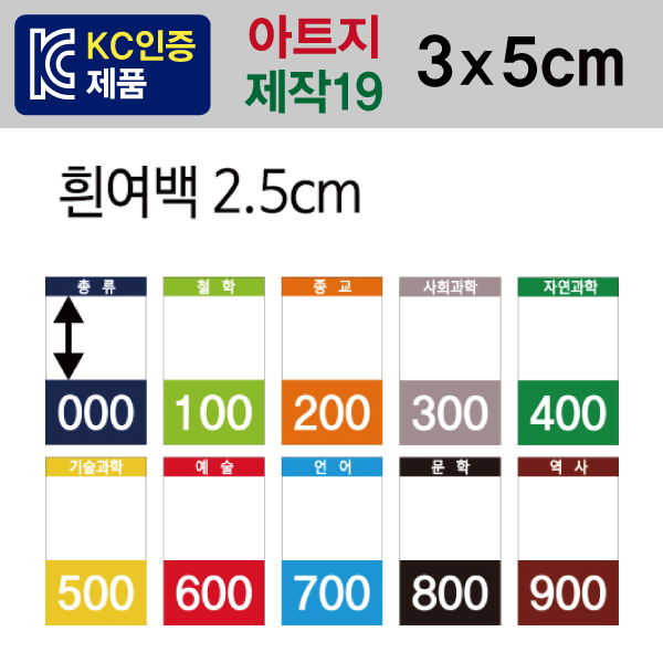숫자띠라벨(제작19/아트지)[3x5] 1장(20개입) 아트지 / 천안아산상생협력센터도서관 사용