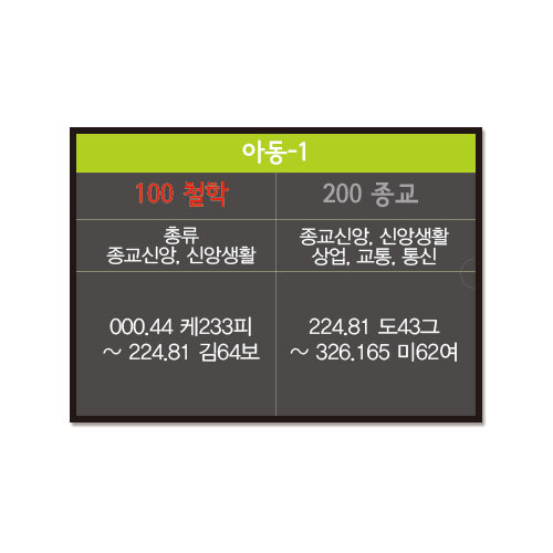 베이직 서가분류표 