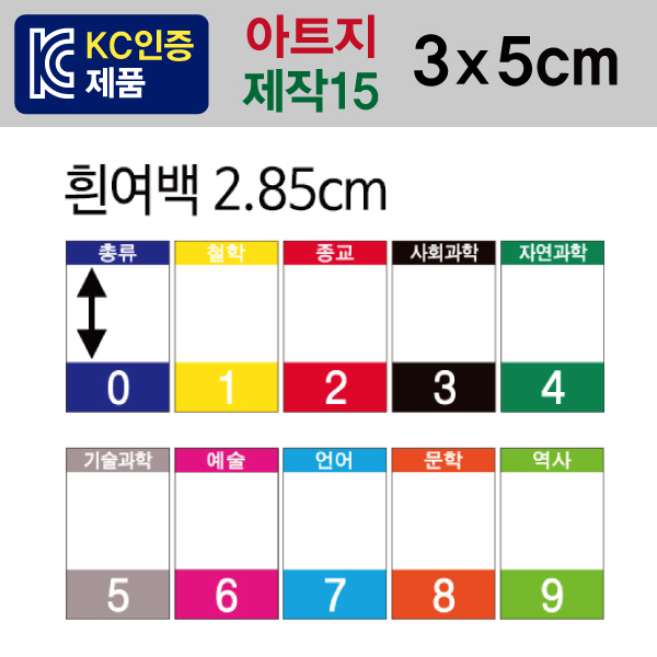 숫자띠라벨(제작15/아트지) [3x5] 1장(20개입)아트지,제주시작은도서관