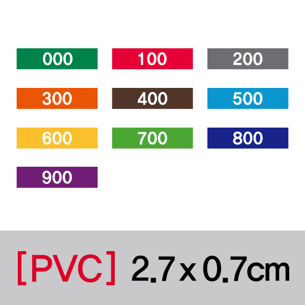 숫자띠라벨(책꽂이/PVC필름)[2.7x0.7] 1장(100개입) PVC필름