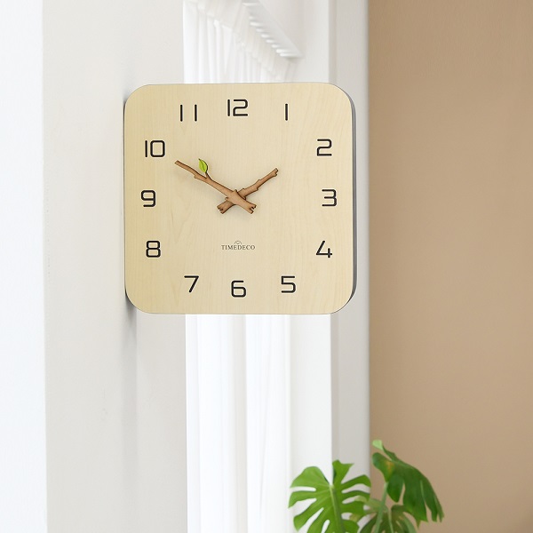 내츄럴 나뭇잎 양면시계