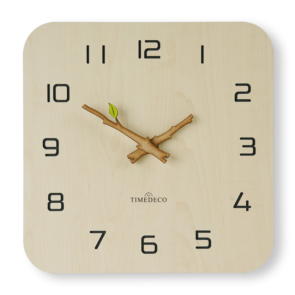 사각 나뭇잎벽시계