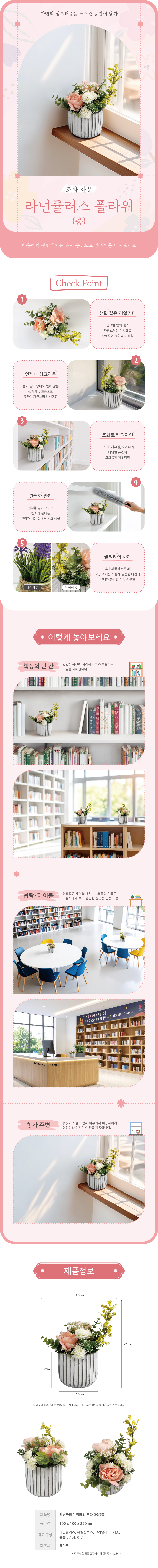 라넌큘러스 플라워 조화 화분(중) 상세