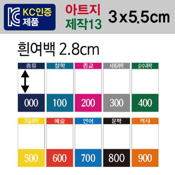 숫자띠라벨(제작13/아트지)[3x5.5] 1장(20개입) 아트지