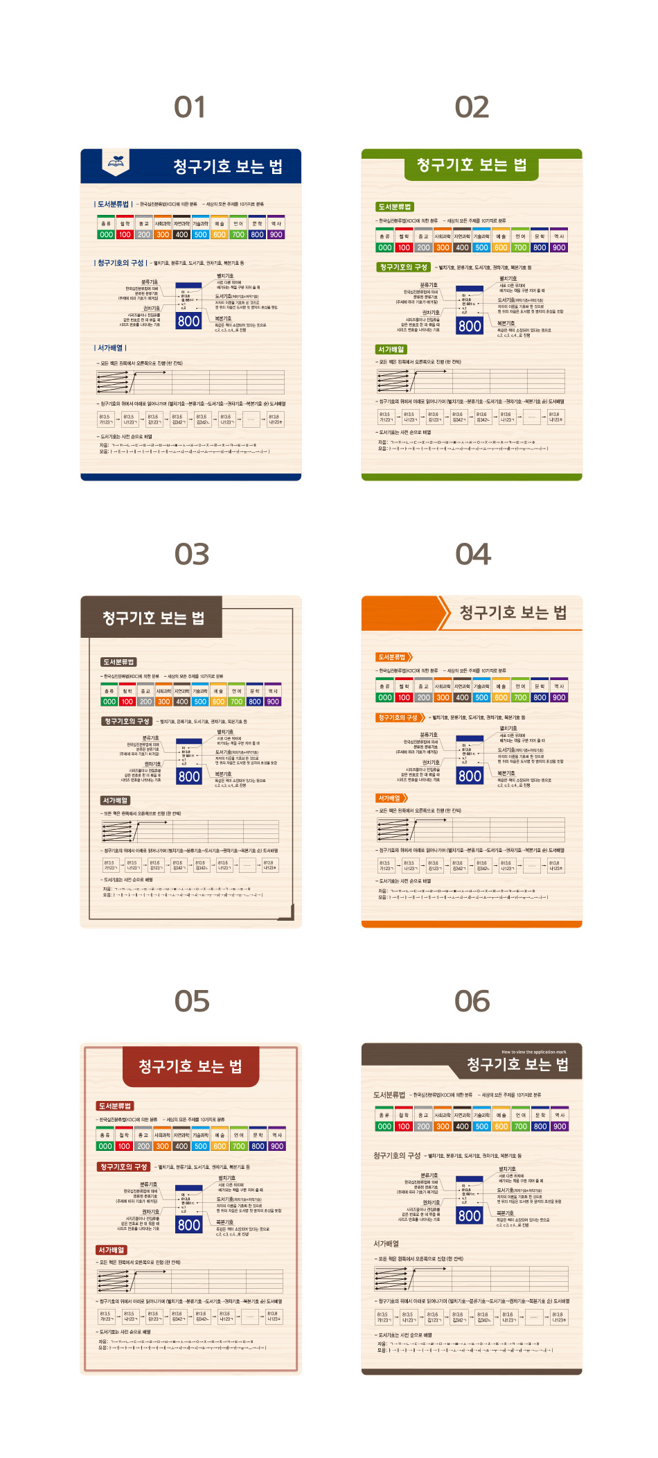 심플(C) 청구기호 보는 법 디자인 선택 안내 이미지