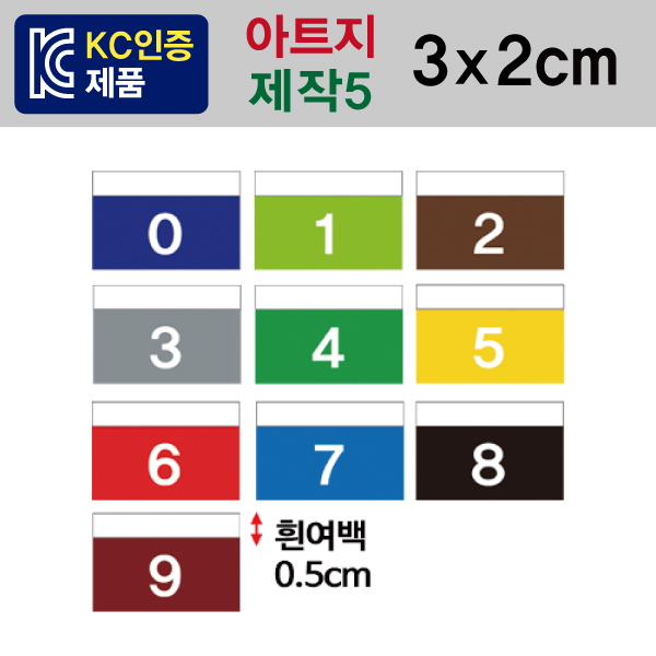 숫자띠라벨(제작5/아트지)[3x2]
