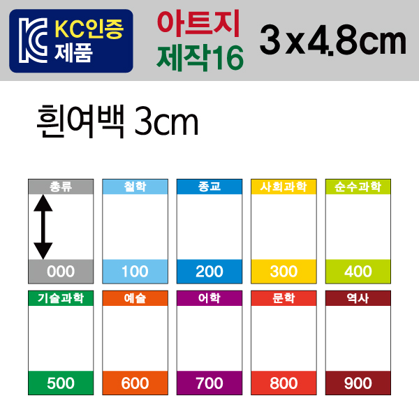 숫자띠라벨(제작16/아트지) [3x4.8cm]