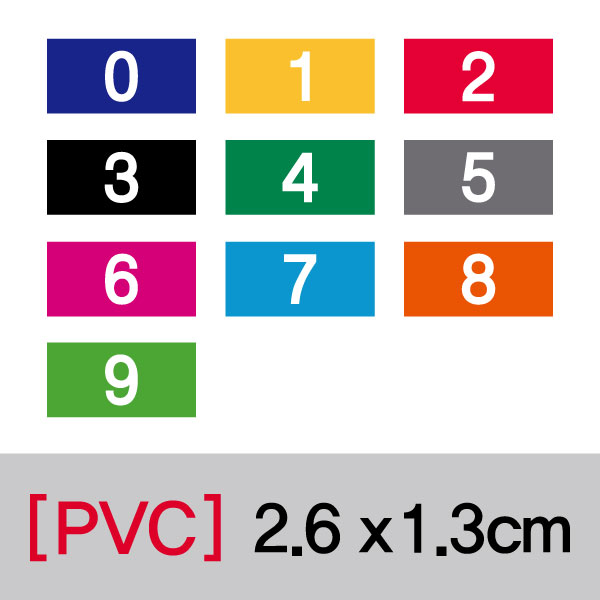 숫자띠라벨(창원/PVC필름/한자리)[2.6x1.3]